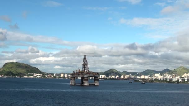 Brazil - Oil Rig In Rio de Janeiro — Stock Video