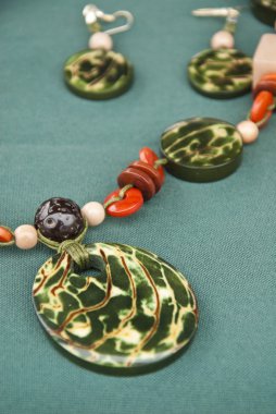 Yeşil tagua fındık Takı Seti