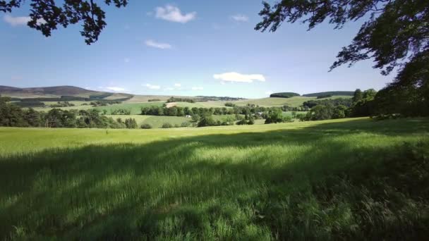 Blick Auf Die Landschaft Vom Burggelände Von Craigievar Aberdeenshire Schottland — Stockvideo