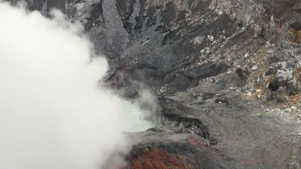 Poas Volcano Crater — Stock Video