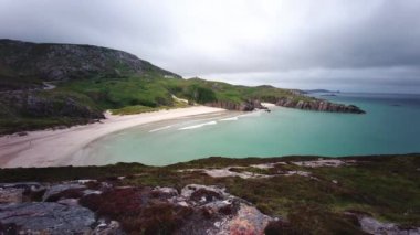 Sutherland, İskoçya, Uk 'un kuzey kıyısındaki Durness yakınlarındaki Ceannabeinne Sahili manzarası
