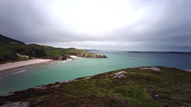 Veduta Della Spiaggia Ceannabeinne Vicino Durness Sulla Costa Nord Del — Video Stock