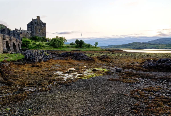 Castillo Eilean Donan Loch Duich Atardecer Dornie Western Highlands Escocia — Foto de Stock