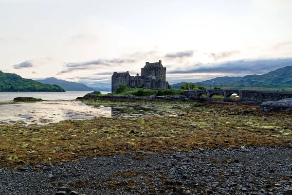 Castillo Eilean Donan Loch Duich Atardecer Dornie Western Highlands Escocia — Foto de Stock