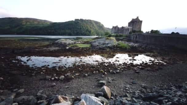 Eilean Donan Castle Loch Duich Tramonto Dornie Western Highlands Scozia — Video Stock