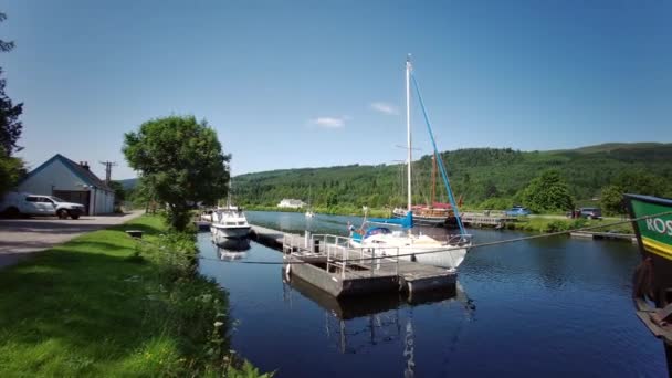 Zamki Kanale Kaledońskim Fort Augustus Highland Region Szkocja Wielka Brytania — Wideo stockowe