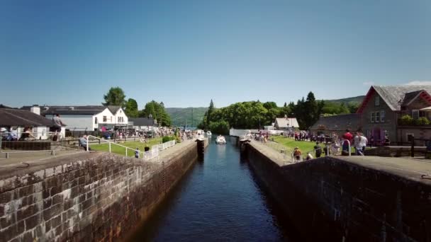 Schleusen Auf Dem Caledonian Canal Fort Augustus Highland Region Schottland — Stockvideo