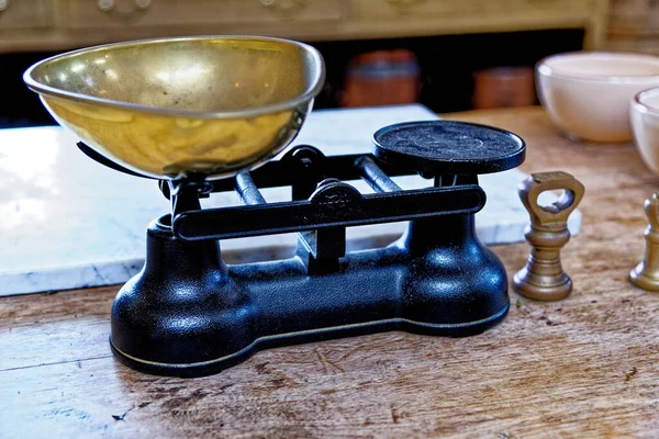 Antique Vintage Old Weight Scale Kitchen Culzean Castle Maybole Ayrshire — Foto Stock