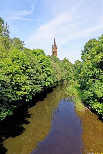 Glasgow Üniversitesi Ana Bina Kule Glasgow Skoçya Birleşik Krallık Temmuz — Stok fotoğraf