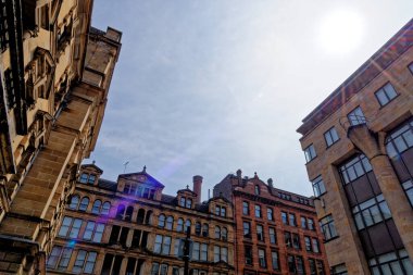 Şehir merkezinde etkileyici binalar, Glasgow, İskoçya, Birleşik Krallık - 23 Temmuz 2021
