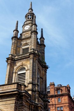 Şehir merkezinde etkileyici binalar, Glasgow, İskoçya, Birleşik Krallık - 23 Temmuz 2021