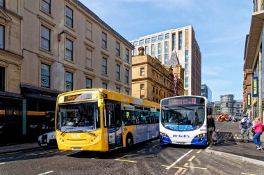 Şehir merkezinde etkileyici binalar, Glasgow, İskoçya, Birleşik Krallık - 23 Temmuz 2021
