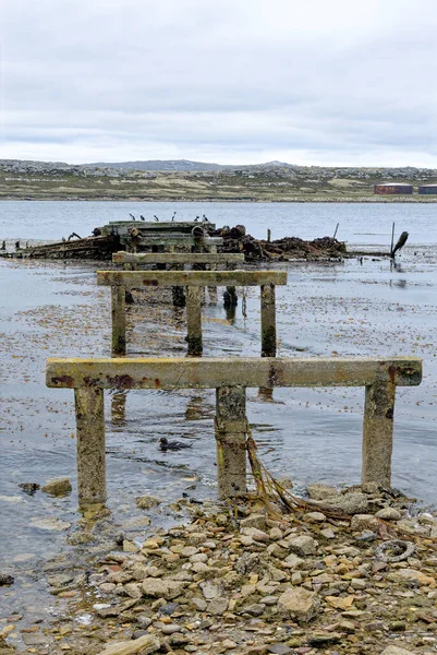 Port Stanley Kilátás Régi Kikötőre Falkland Szigetek 2014 Február — Stock Fotó