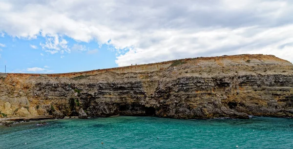 Malerischer Blick Auf Anchor Bay Mellieha Malta Seascape Nordwest Malta — Stockfoto