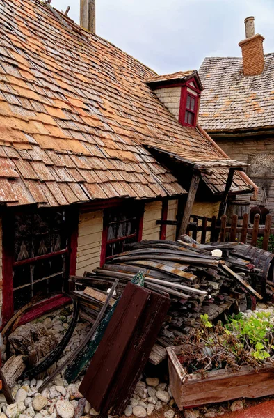 Malta Popeye Village Anchor Bay Sweethaven Village Února 2016 — Stock fotografie