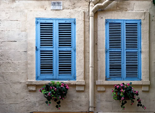 Traditionelle Maltesische Vintage House Fenster Details Stadtbild Von Valletta Der — Stockfoto