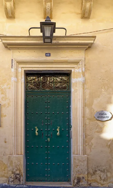Традиційний Мальтійський Вінтажний Будинок Дверні Деталі Cityscape Valletta Столиця Мальти — стокове фото