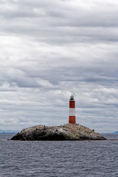 Les Eclaireurs Lighthouse Maják Konci Světa Beagle Channel Poblíž Ushuaia — Stock fotografie