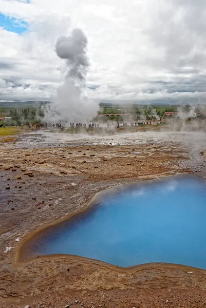 Haukadalur Blesi Geysir Golden Circle Island Evropa Cestovní Destinace Nejznámější — Stock fotografie