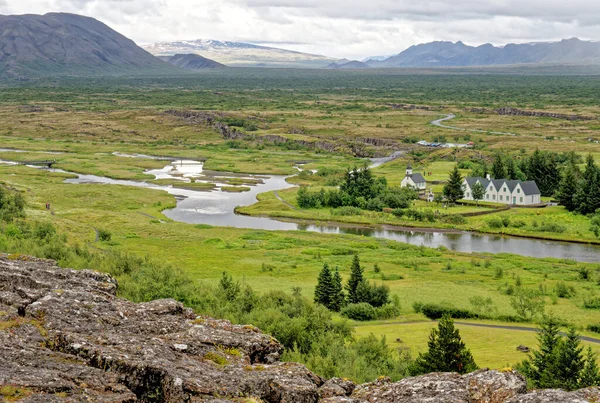 Islandia Parque Nacional Thingvellir Patrimonio Humanidad Por Unesco Separación Dos — Foto de Stock