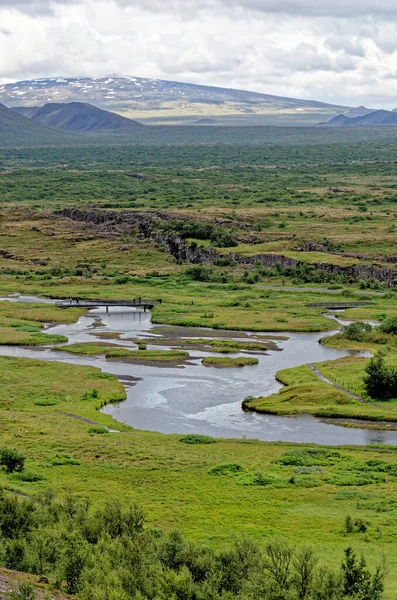 Ісландія Національний Парк Тінґвеллір Єкт Всесвітньої Спадщини Юнеско Розділення Двох — стокове фото
