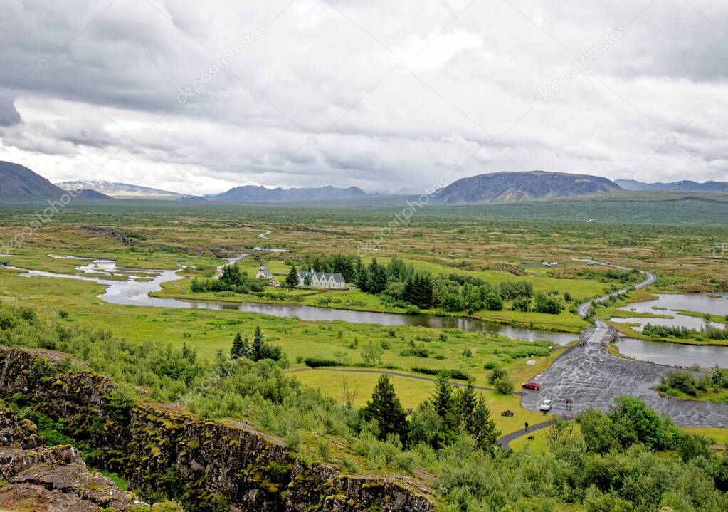 Iceland - Thingvellir National Park - UNESCO World Heritage Site - The seperation of two tectonic plates, north American and European plates - Golden Circle. 22.07.2012