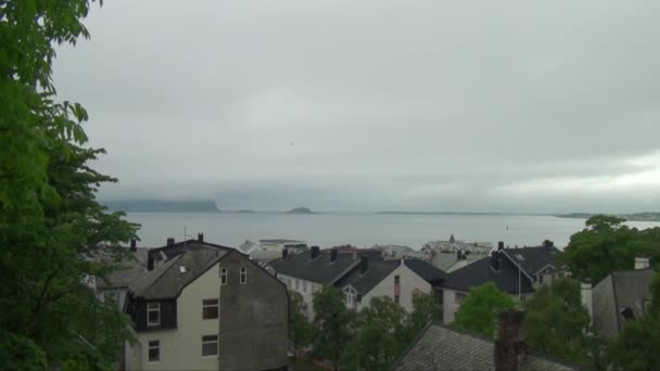 มมองของเม Alesund จากอ กษรลาปาร คในว เมฆมาก เอลซ Romsdal นอร เวย — วีดีโอสต็อก