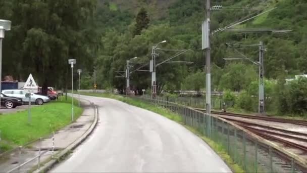 Řízení Norsku Cestovní Destinace Výlet Národní Scénické Trase Flam Flam — Stock video