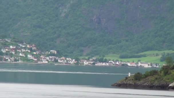Utazás Unesco Elismert Naeroyfjord Legnagyobb Legszebb Kar Sognefjord Között Flam — Stock videók