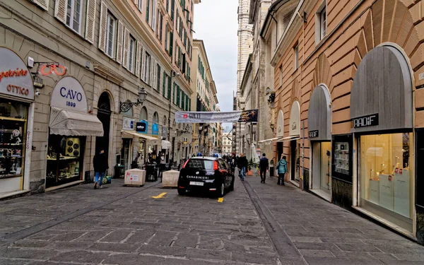 Street Scene Old City Genova Liguria Italy Europe 10Th March — Stock Photo, Image