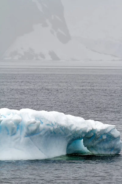 Ανταρκτική Non Tabular Iceberg Drifting Ocean Ανταρκτική Μια Νεφελώδη Ημέρα — Φωτογραφία Αρχείου