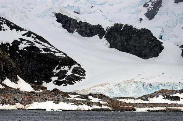 南极洲 南极冰地层 南极半岛 帕尔默群岛 Neumayer 通道与海岸线 全球变暖 — 图库照片