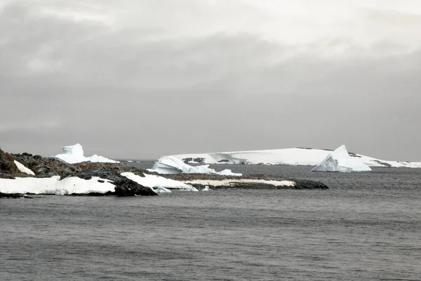 Antartide Linea Costiera Dell Antartide Con Formazioni Ghiaccio Penisola Antartica — Foto Stock