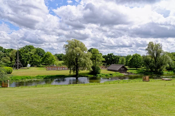 Zahrada Areálu Warwick Castle Warwick Warwickshire Anglie Velká Británie Května — Stock fotografie