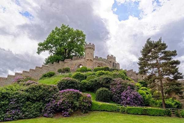 Zamek Warwick Średniowieczny Zamek Warwick Warwickshire Anglia Wielka Brytania Zbudowany — Zdjęcie stockowe