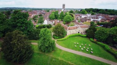 Warwick Şatosu - Warwick, Warwickshire 'daki ortaçağ kalesi - İngiltere, İngiltere. Fatih William tarafından 1068 'de inşa edildi. 20 Mayıs 2022.