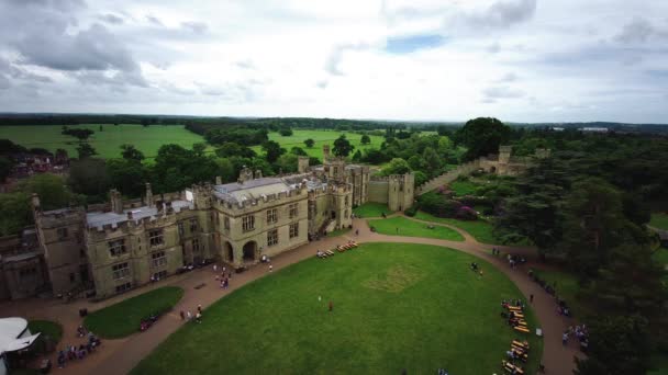 Warwick Castle Mittelalterliche Burg Warwick Warwickshire England Vereinigtes Königreich Erbaut — Stockvideo