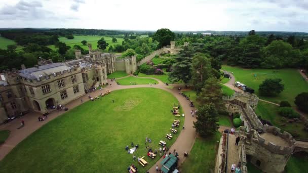 Warwick Castle Mittelalterliche Burg Warwick Warwickshire England Vereinigtes Königreich Erbaut — Stockvideo