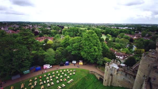 Warwick Castle Kastil Abad Pertengahan Warwick Warwickshire Inggris Britania Raya — Stok Video