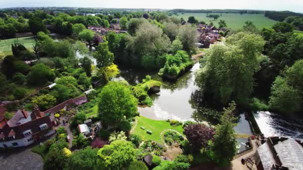 Vista Castelo Warwick Com Vista Para Cidade Warwick Inglaterra Reino — Vídeo de Stock