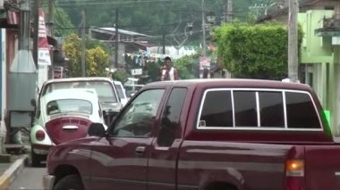 Riding a horse on a street in Tapachula, Mexico, State of Chiapasis 10th of September 2013