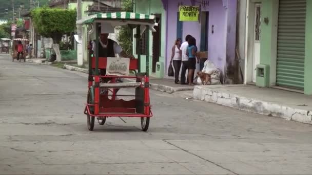 Rickshaw Ένα Δρόμο Στην Tapachula Μεξικό Πολιτεία Chiapasis Σεπτεμβρίου 2013 — Αρχείο Βίντεο