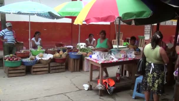 Уличный Рынок Мексиканском Городе Фачула Штат Чьяпас Сентября 2013 Года — стоковое видео