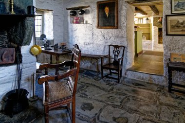 United Kingdom, South West England, Cornwall, Tintagel - Inside The medieval hall-house of 14th century - The Old Post Office. 12th of August, 2022