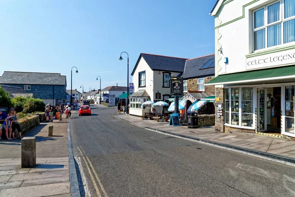 Street View Beautiful Scenic Village Tintagel United Kingdom South West — стоковое фото