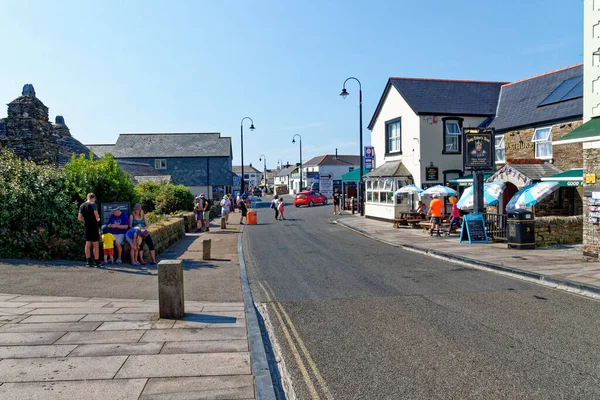 Street View Beautiful Scenic Village Tintagel United Kingdom South West — стоковое фото