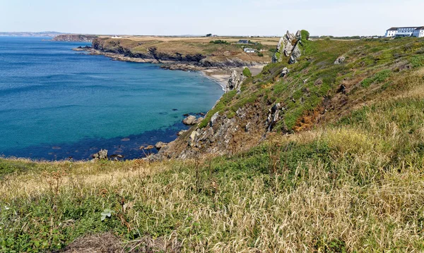 Mullion Cove Yakınlarındaki Sahil Şeridinde Güneşli Bir Yaz Günü Kertenkele — Stok fotoğraf