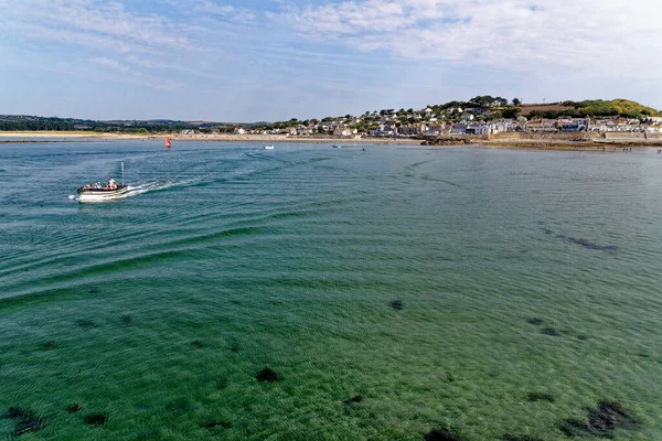 Mirando Hacia Atrás Través Del Puerto Calzada Hacia Marazion Desde —  Fotos de Stock