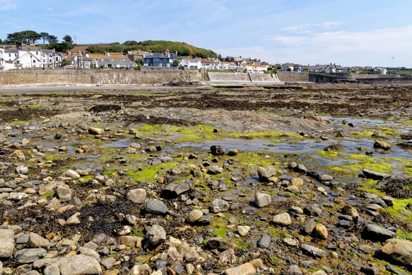 Guardando Indietro Attraverso Porto Causeway Verso Marazion Dal Monte San — Foto Stock