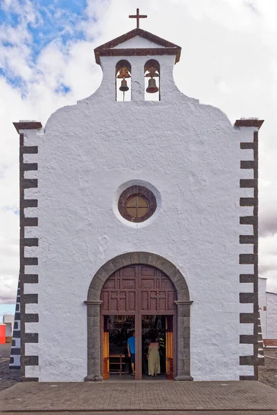 Kościół Katolicki Ermita Los Dolores Mancha Blanca Lanzarote Mieści Sanktuarium — Zdjęcie stockowe
